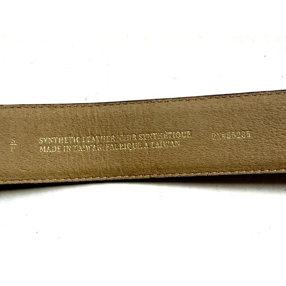 Express Faux Snakeskin Womens Belt Beige Brown Size Small S Brass Buckle 26-32" - Picture 8 of 13